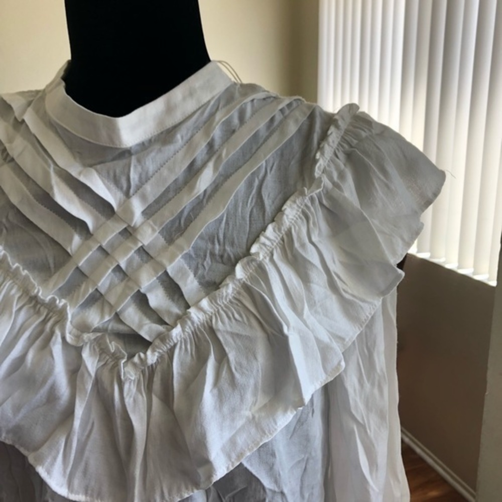 MAXSTUDIO Ruffled Top sz S - Picture 5 of 8